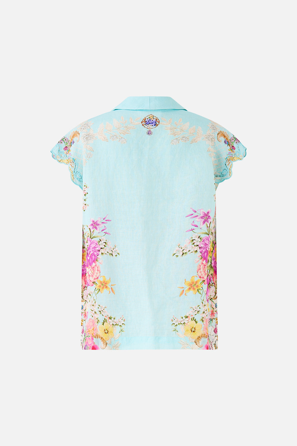 The CAMILLA WAIST TIE SHIRT DRESS DARLING BUDS in our  print.