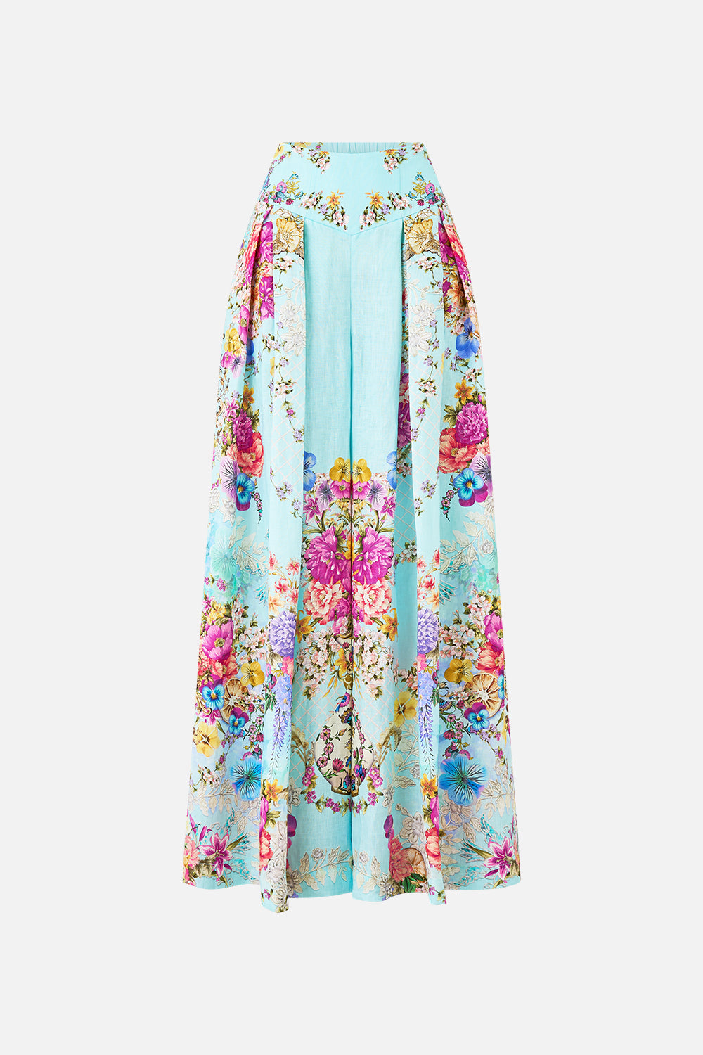 The CAMILLA LONG SILK CRINKLE CHIFFON SCARF FELINE FOLKLORE in our FELINE FOLKLORE print.