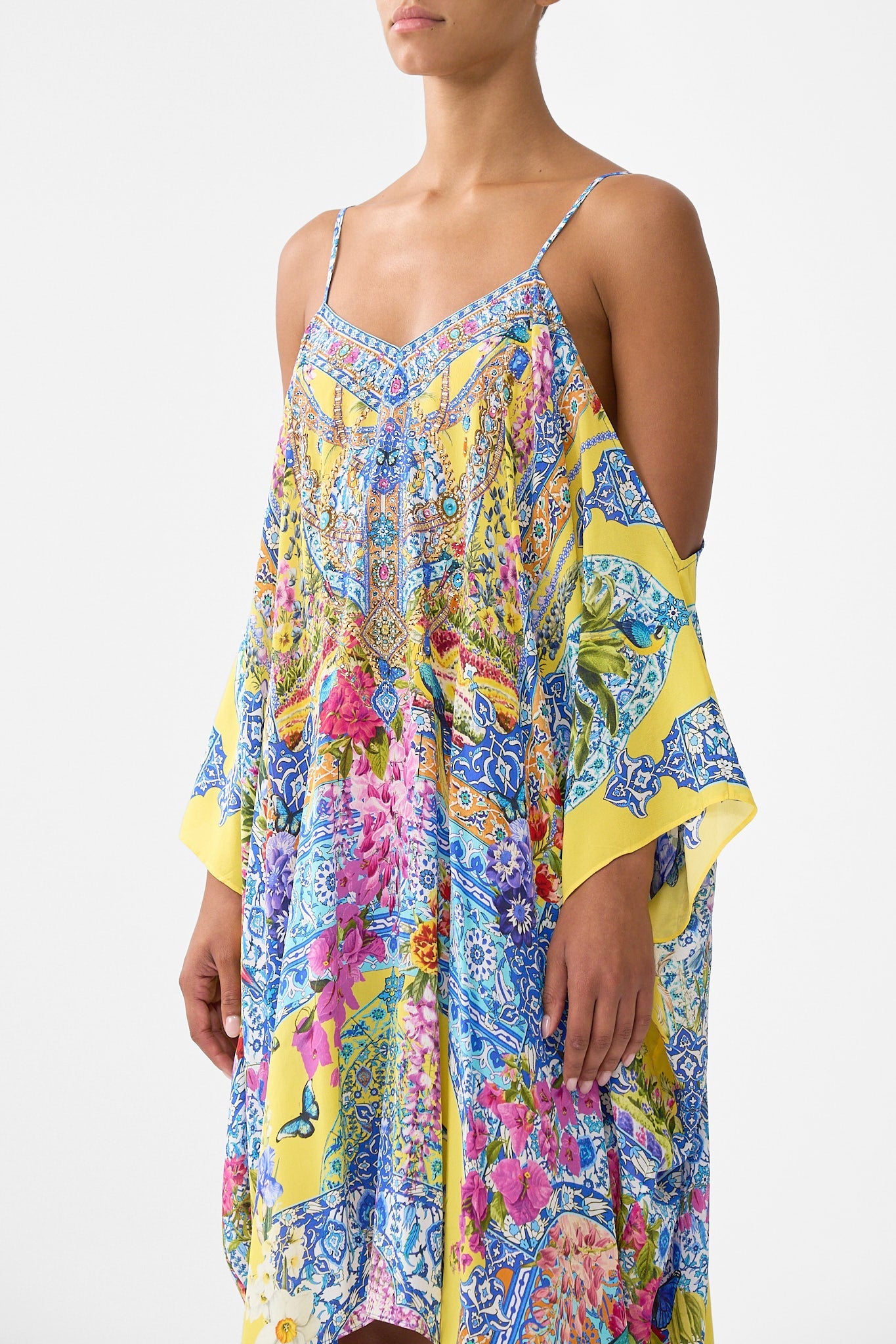 The CAMILLA THROW OVER OTTOMAN ELEGANCE in our  print.
