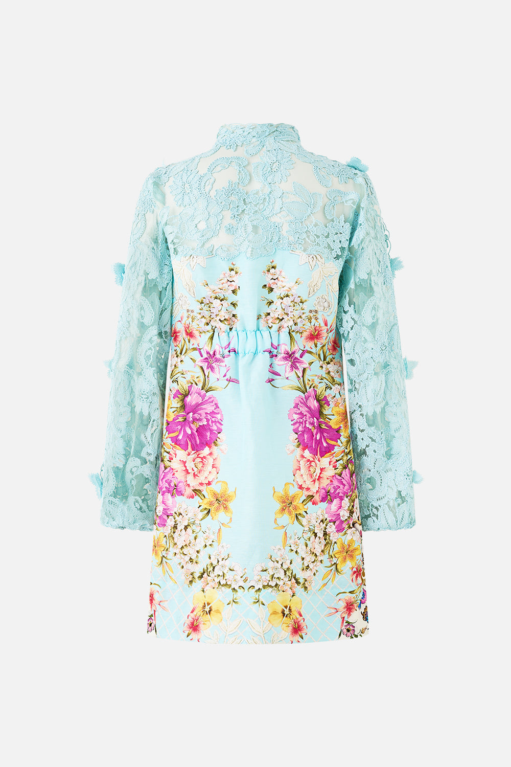 LACE SLEEVE MINI DRESS BAZAAR BLOOMS