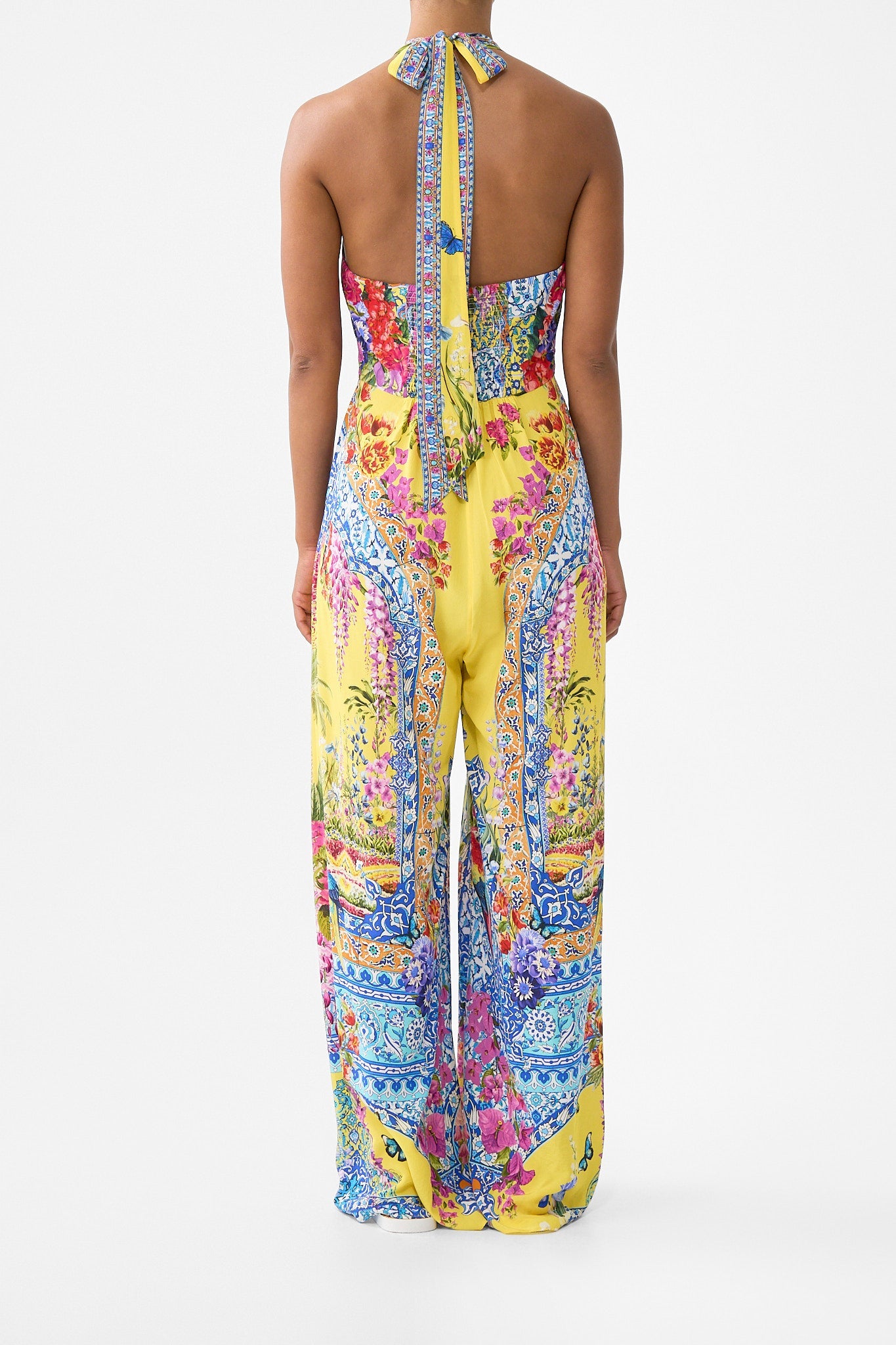 The CAMILLA DETACHABLE PUSSY BOW RAGLAN BLOUSE DARLING BUDS in our  print.
