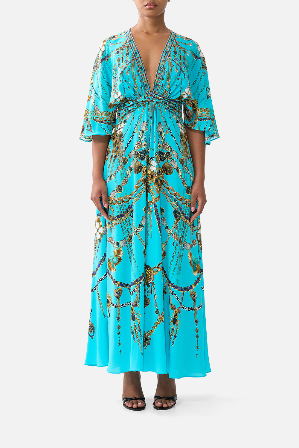 TWIST FRONT WAISTED DRESS TOTEMS AND TREASURES