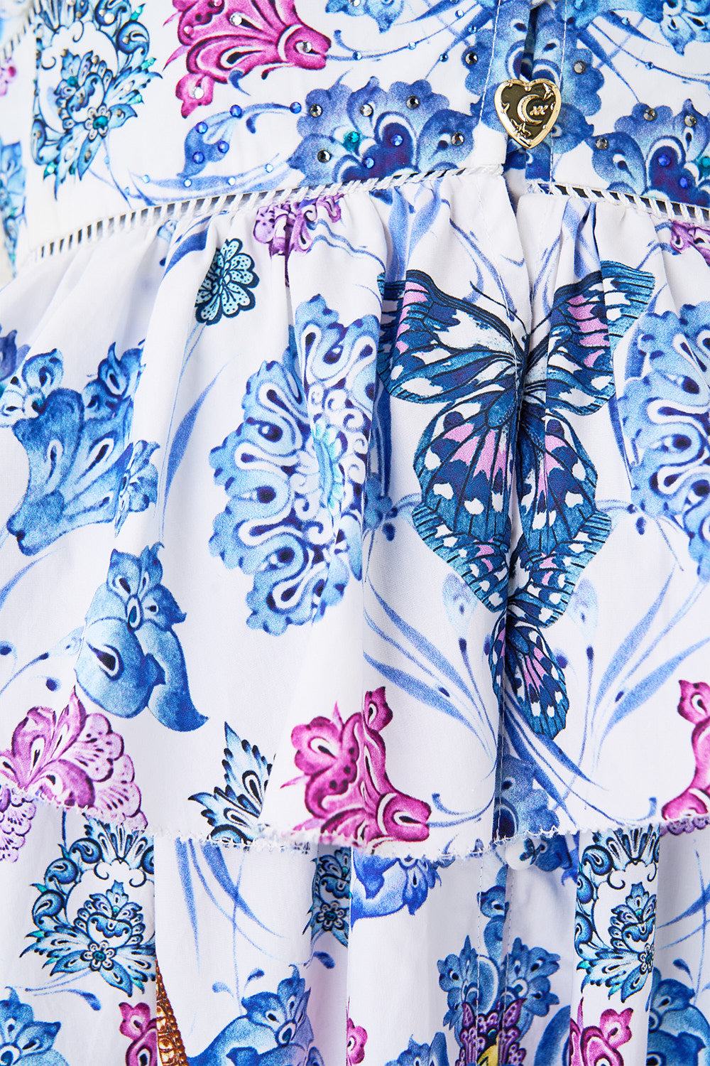 WAISTED MIDI DRESS WITH RUFFLE DETAILS ALL ABOUT THAT LACE