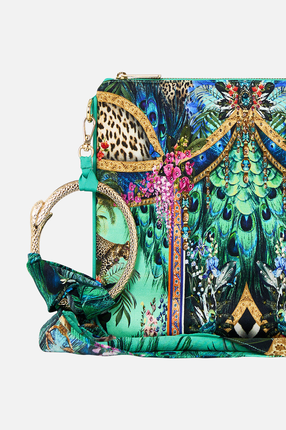 The CAMILLA BANDEAU BIKINI TOP WITH U RING FRONT TRIM OTTOMAN OPULENCE in our  print.