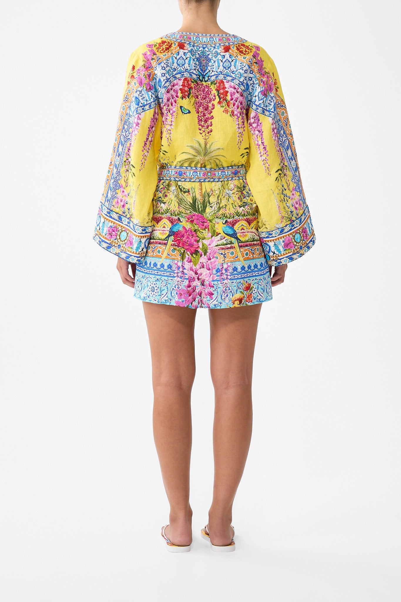 The CAMILLA CORSET WAIST SHORT DARLING BUDS in our  print.