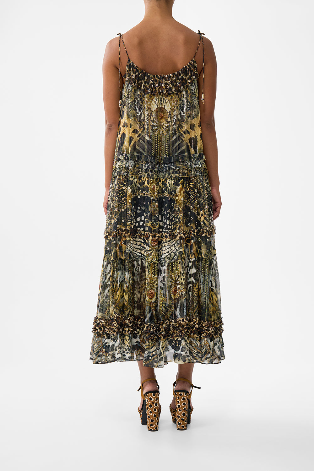 The CAMILLA BUTTON THROUGH SCARF BLOUSE HEIRLOOM EMPIRE in our  print.