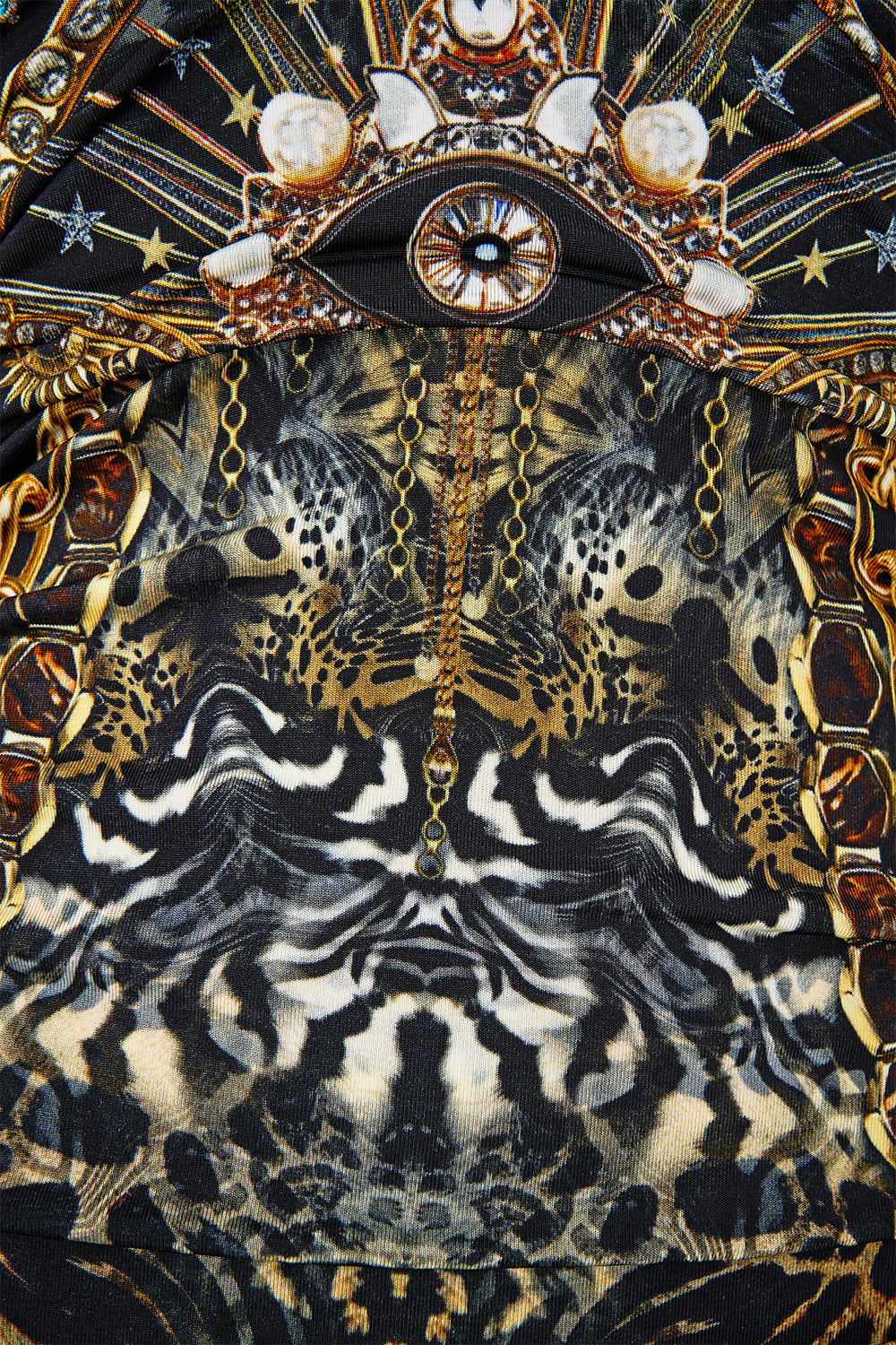 The CAMILLA RUCHED SKIMPY BIKINI BOTTOM WITH TIE SIDES HEIRLOOM EMPIRE in our  print.