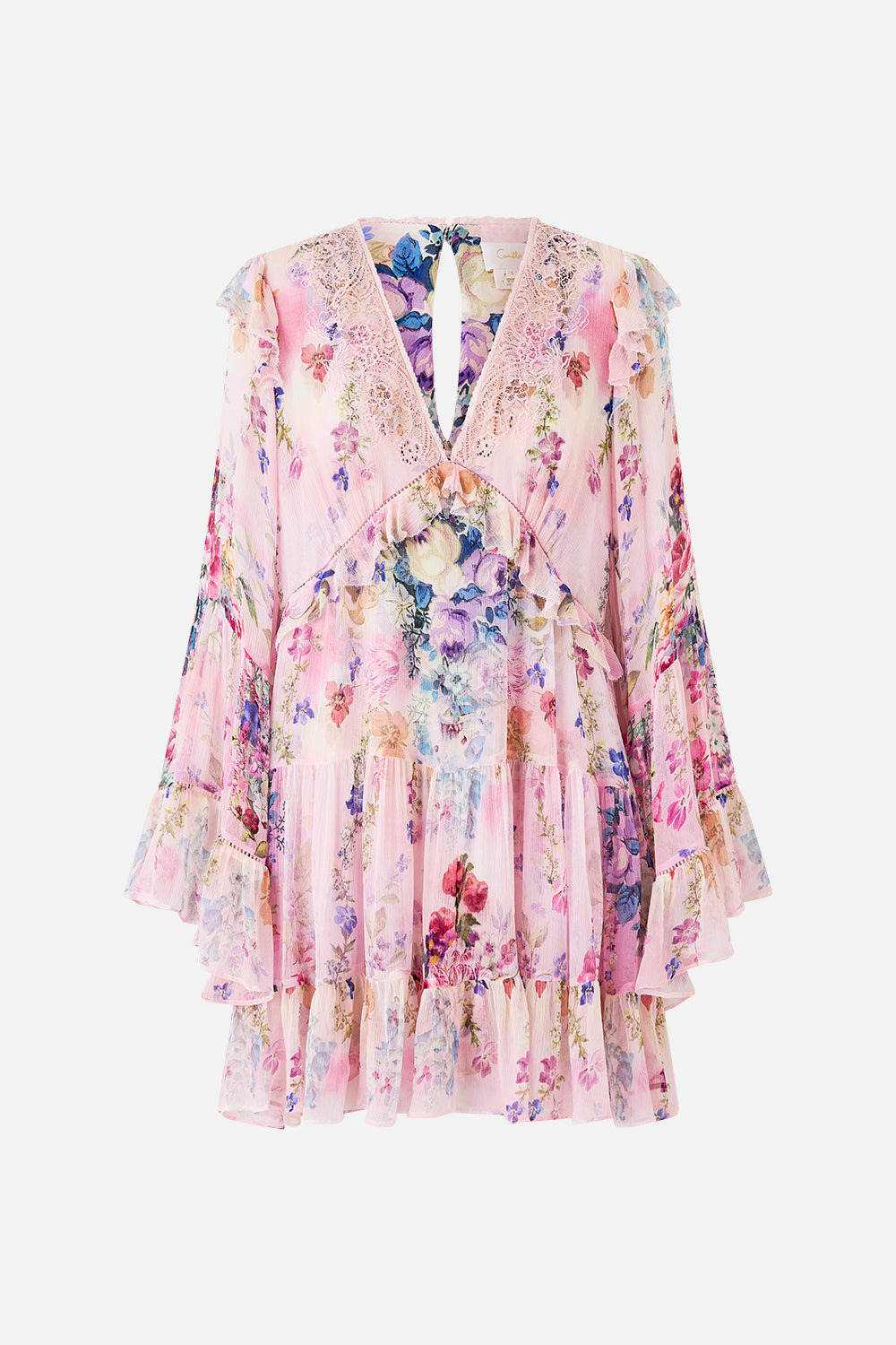 TIERED SWING MINI DRESS PALATIAL PASTELS