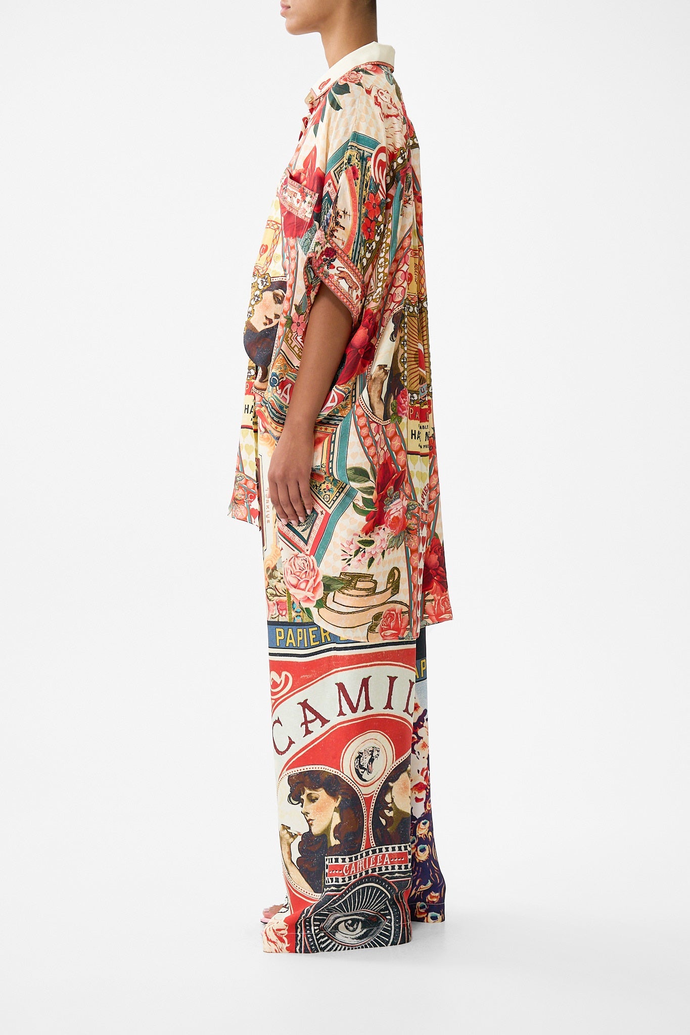The CAMILLA MID LENGTH BOARDSHORT WITH ELASTIC WAIST TURKISH DELIGHT in our TURKISH DELIGHT print.