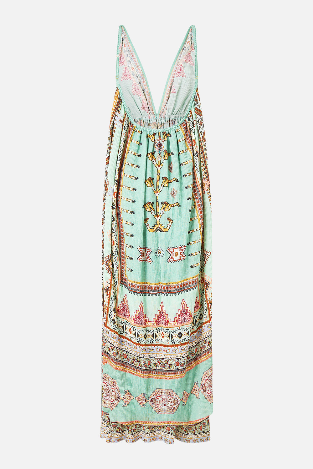 The CAMILLA DRAPED WRAP MAXI SARONG WITH TIE WAIST ANIMAL ALCHEMY in our  print.