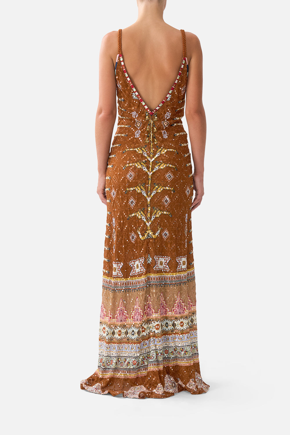 The CAMILLA WIDE FLARE KNIT PANT OTTOMAN DYNASTY in our  print.