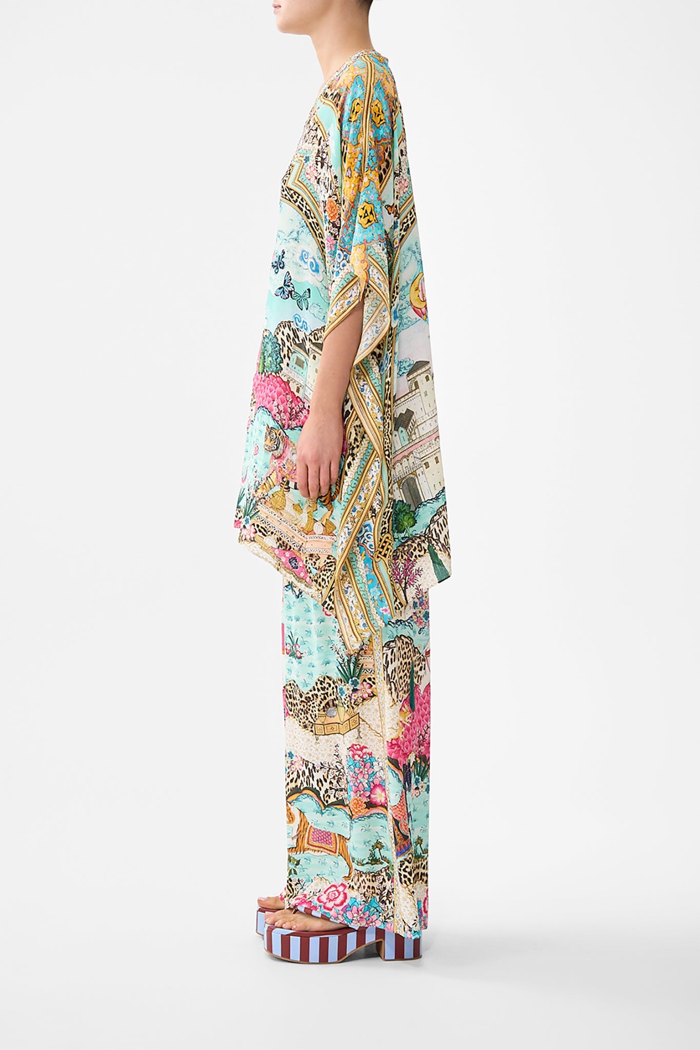 The CAMILLA BLOUSON SLEEVE LAYER HEIRLOOM EMPIRE in our  print.