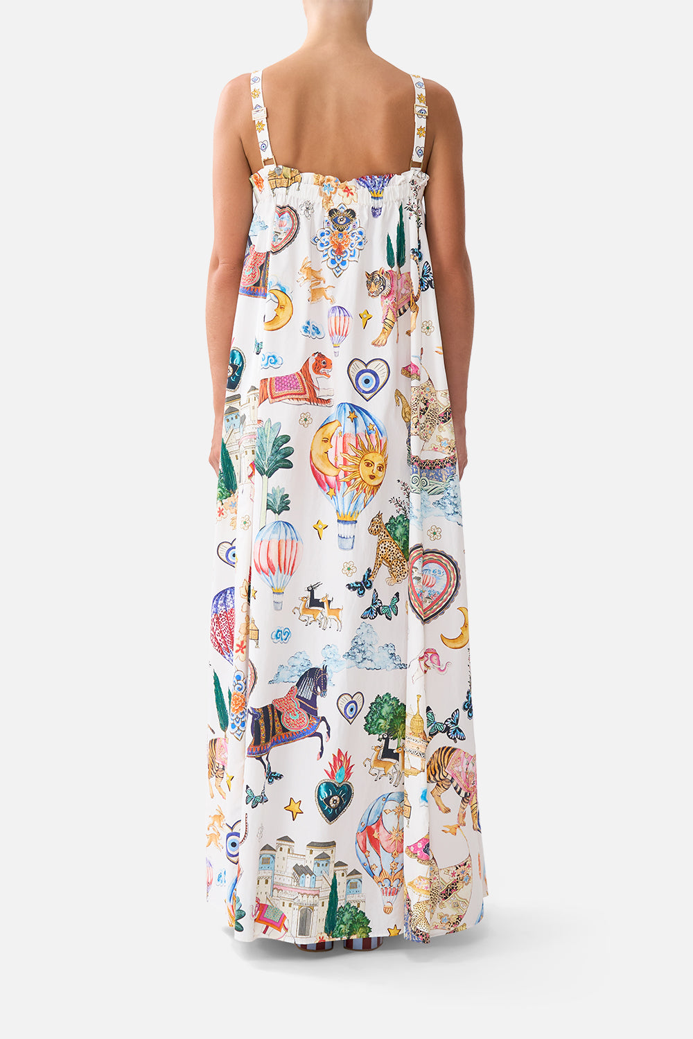 The CAMILLA OFF SHOULDER SHORT DRESS SULTANS AND QUEENS in our  print.