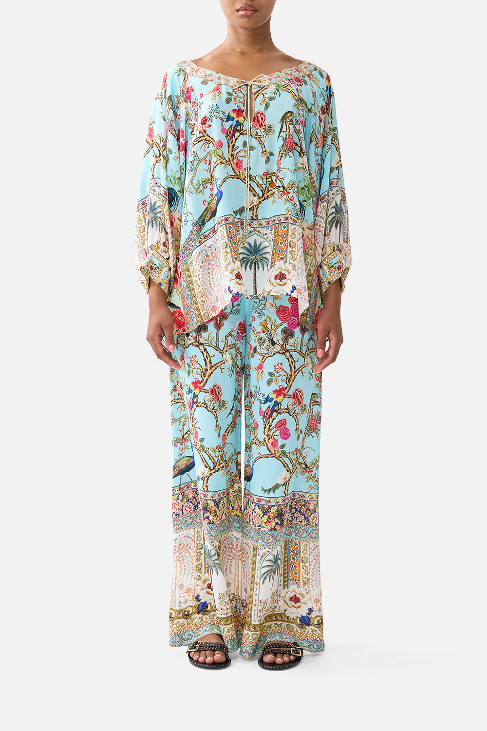 The CAMILLA lounge pant from our print sultans and queens, front model view