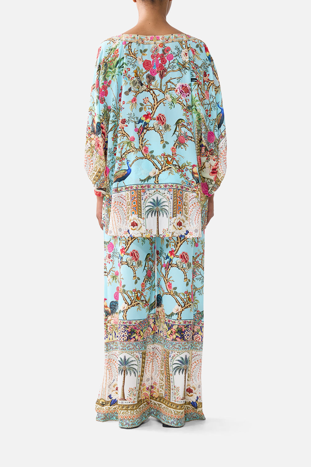 The CAMILLA lounge pant from our print sultans and queens, back model view