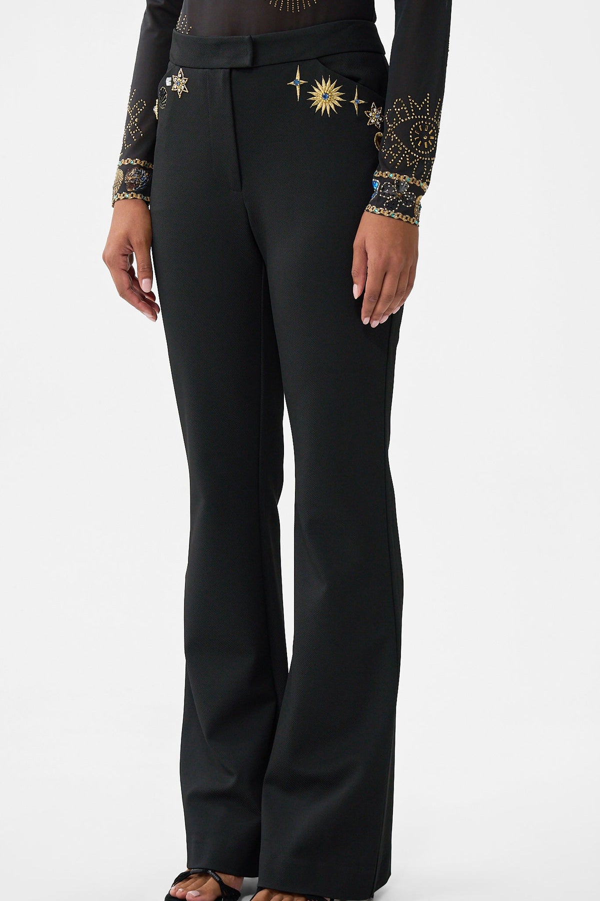 MID RISE FIT AND FLARE TROUSER AMULETS AND ALCHEMY