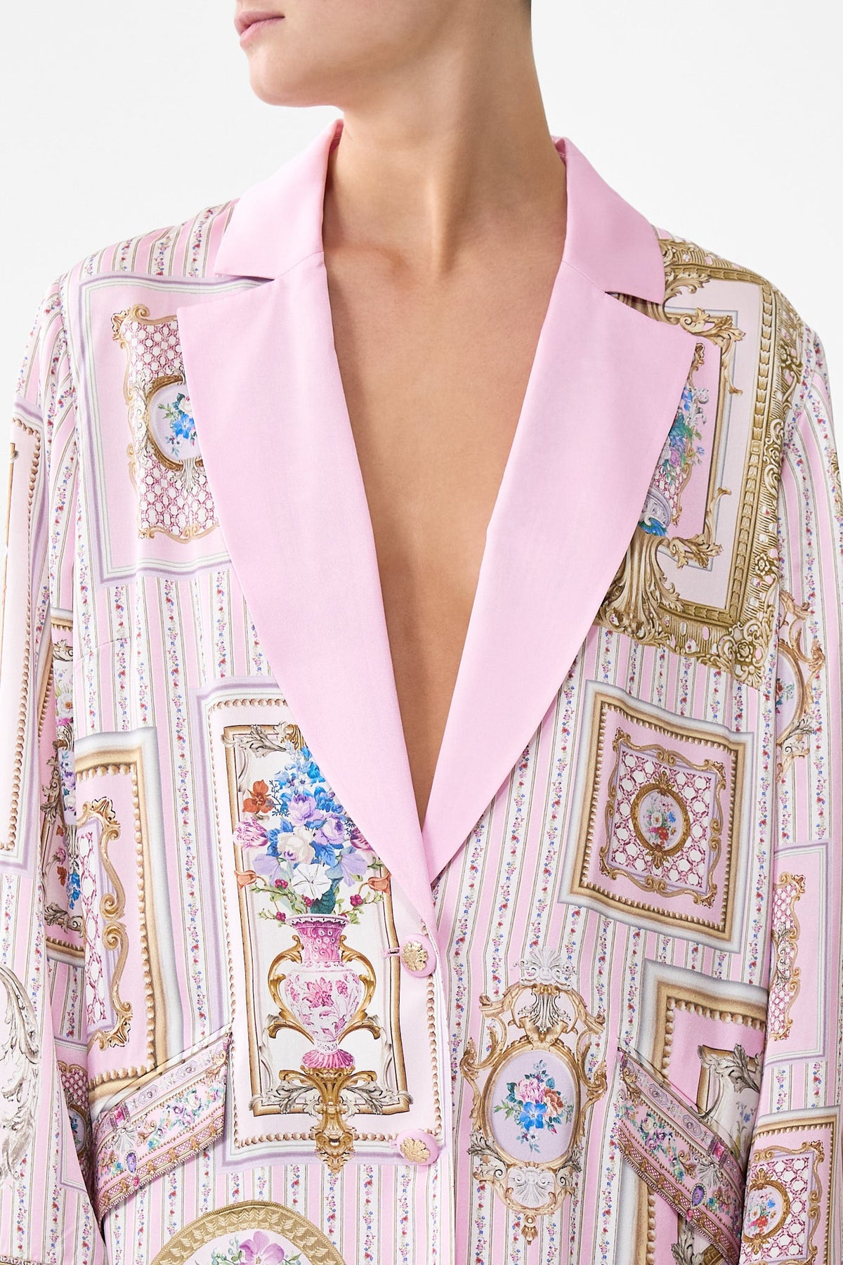 The CAMILLA relaxed suit jacket from our print palatial pastels
