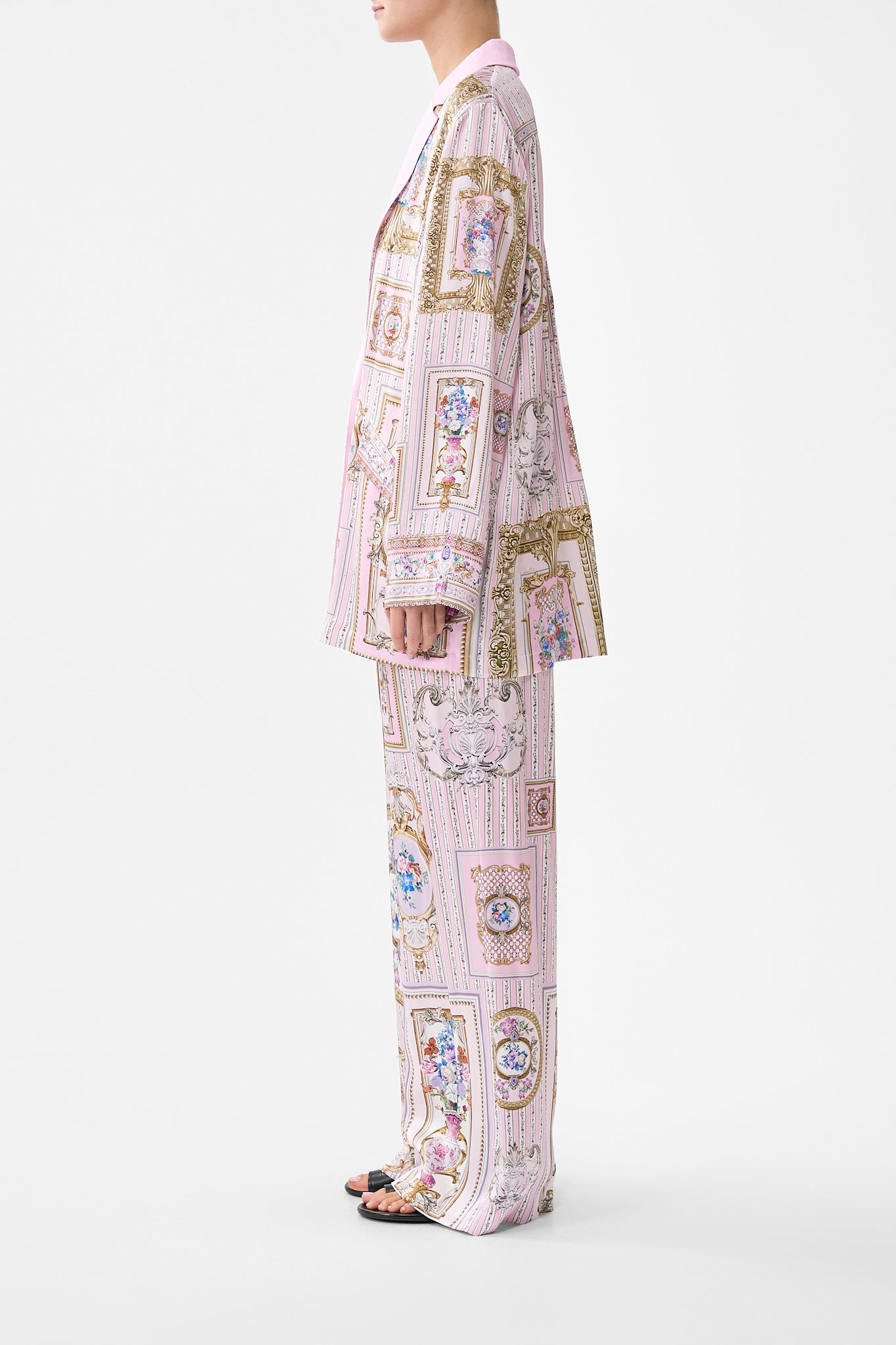The CAMILLA SHORT SLEEVE CAMP COLLARED SHIRT JUNGLE FLIGHT in our  print.