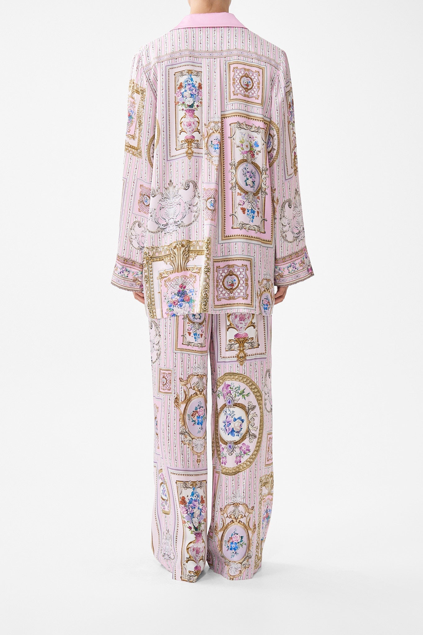 The CAMILLA SHORT SLEEVE CAMP COLLARED SHIRT JUNGLE FLIGHT in our  print.