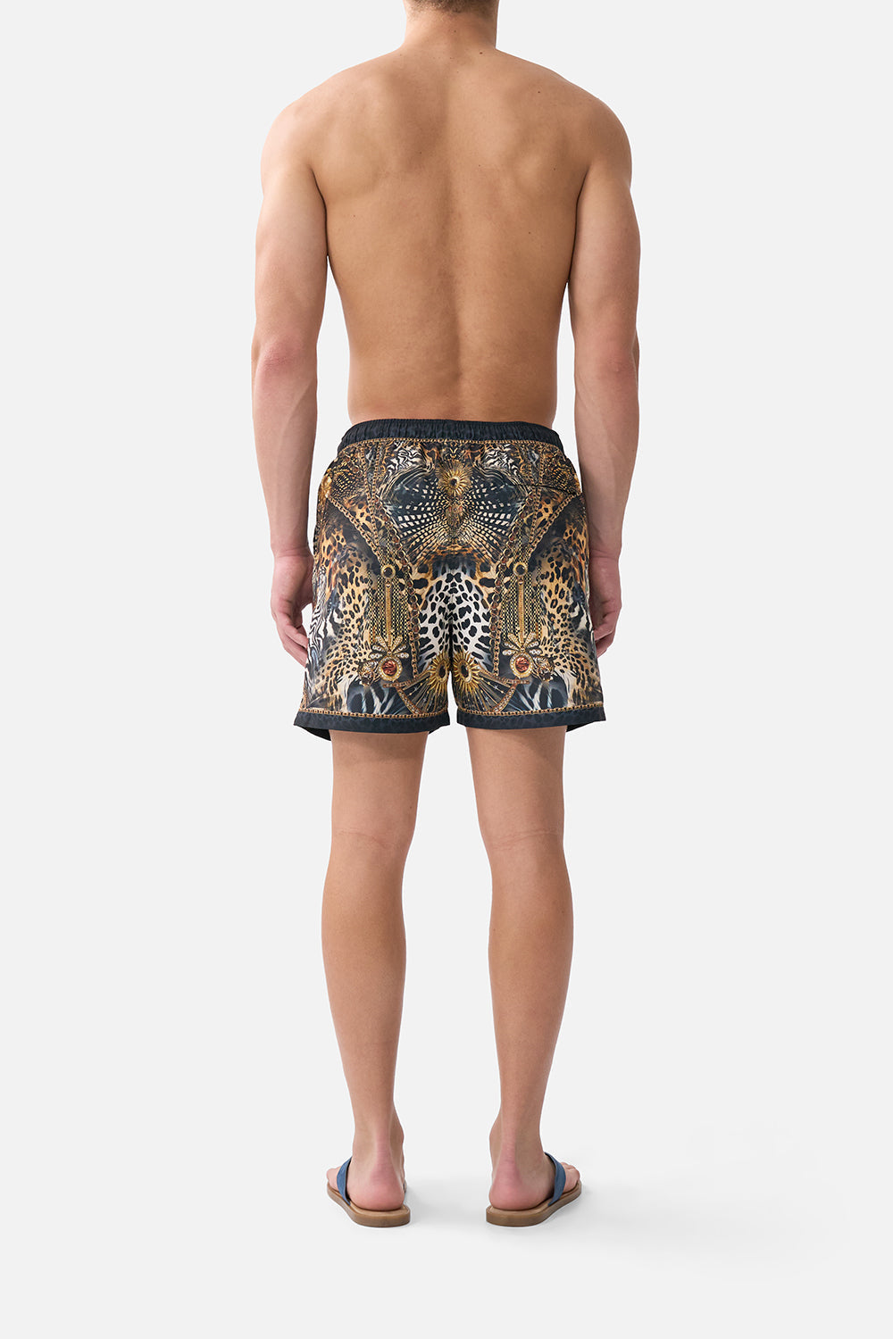 The CAMILLA REVERSIBLE BIND EDGE V NECK HALTER ONE PIECE MINIATURE MOMENTS in our  print.