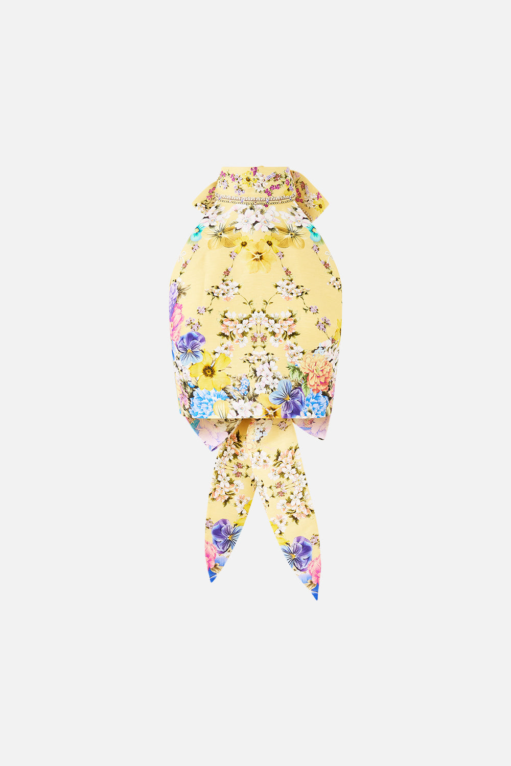 The CAMILLA SHORT WAISTBAND DRESS WITH RUFFLE SLEEVE I LEFT MY HEART IN GRANADA in our  print.