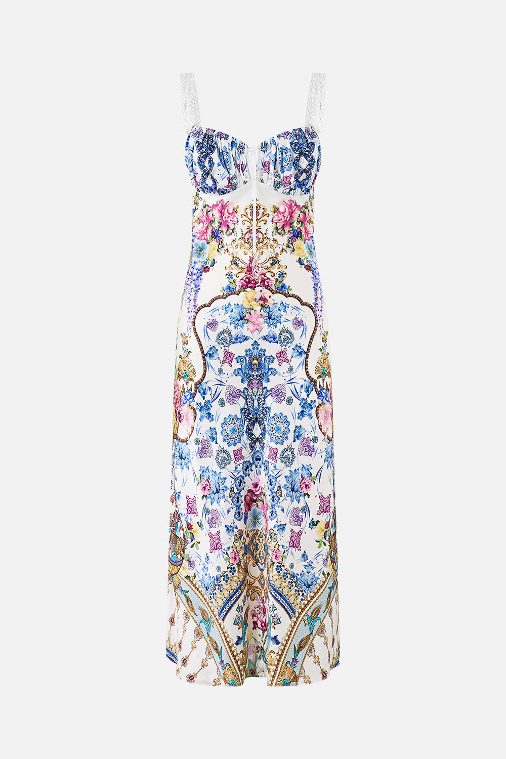 The CAMILLA STRAIGHT LEG PANT THE ARCHITECTS OF ALCÁZAR in our  print.