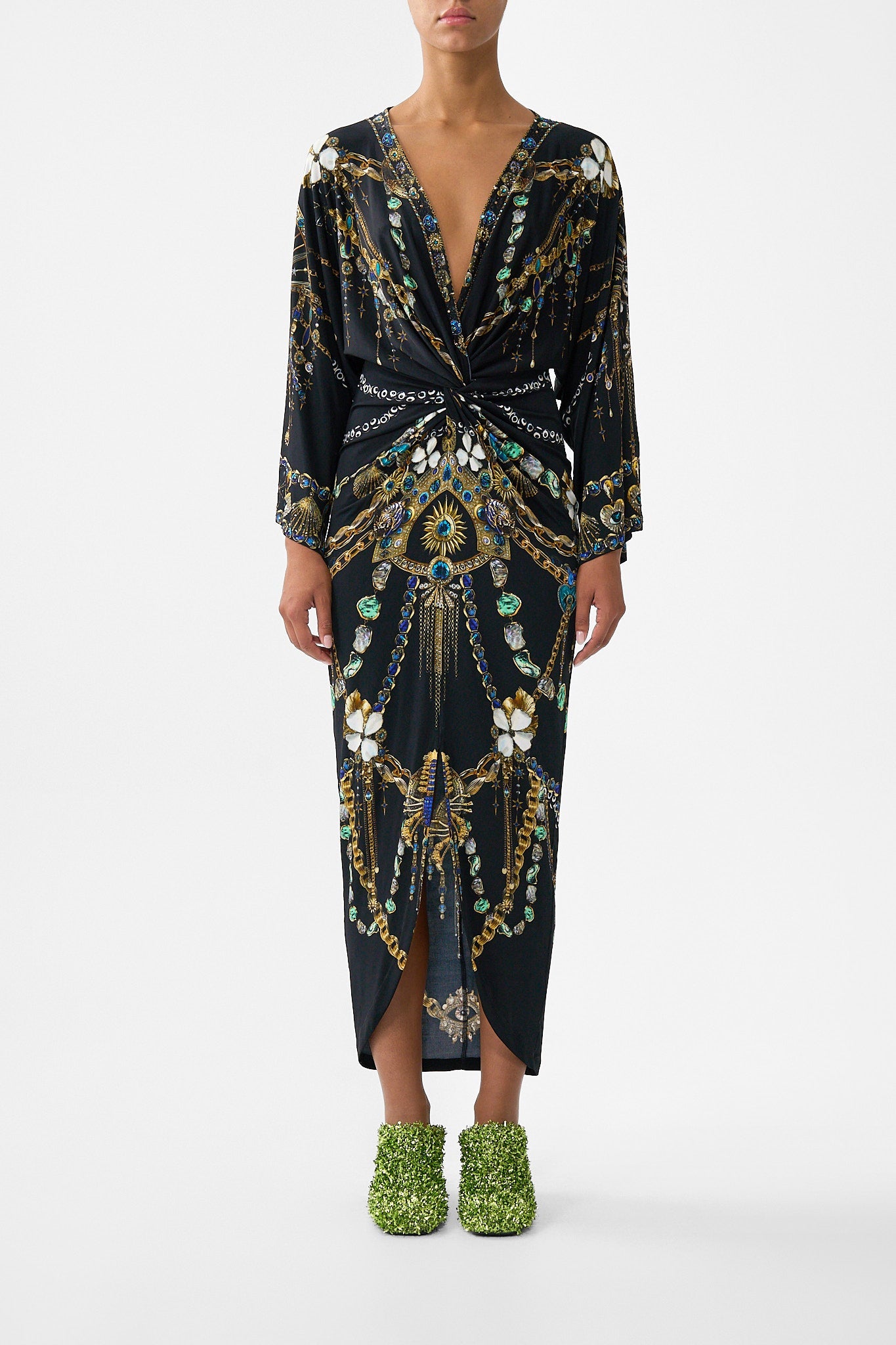 The CAMILLA STRAIGHT LEG PANT THE ARCHITECTS OF ALCÁZAR in our  print.