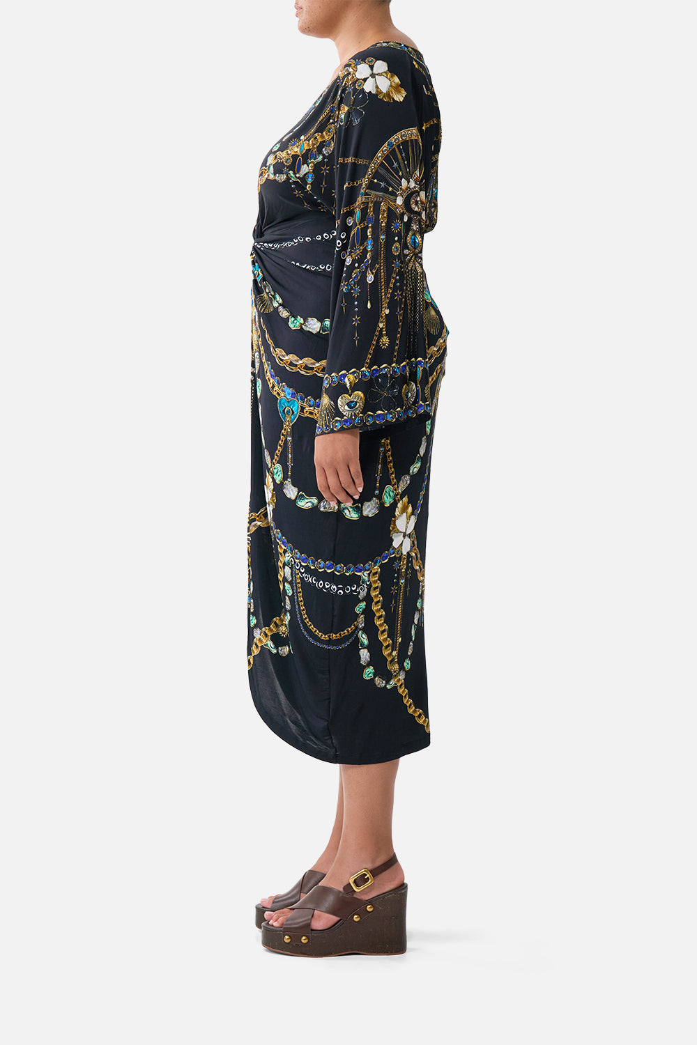 The CAMILLA PATCH POCKET JACKET THE HUM OF THE ALHAMBRA in our THE HUM OF THE ALHAMBRA print.