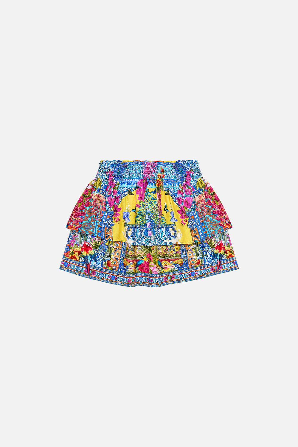 The CAMILLA TIE TOP BUCKET BAG WITH TASSELS OTTOMAN OPULENCE in our  print.