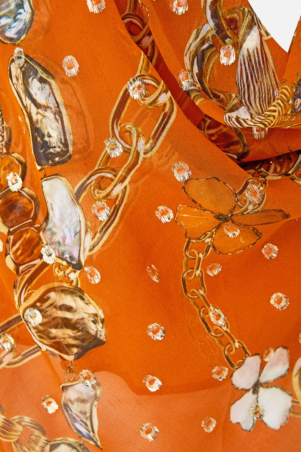 DRAPED TOP WITH HARDWARE TALISMANS OF TURKIYE