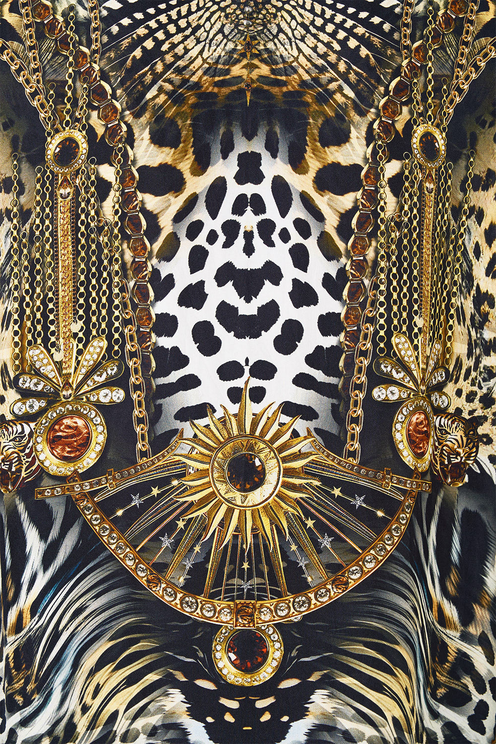 LONG SLEEVE CAMP COLLARED SHIRT FELINE FOLKLORE