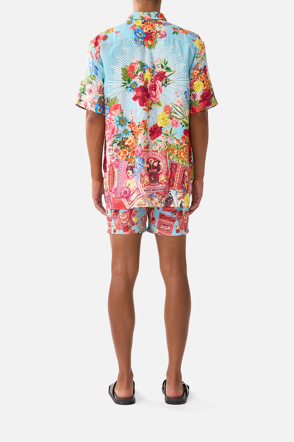 The CAMILLA V-NECK FULL LENGTH BIAS SLIP DRESS BODRUM BOTANICALS in our  print.