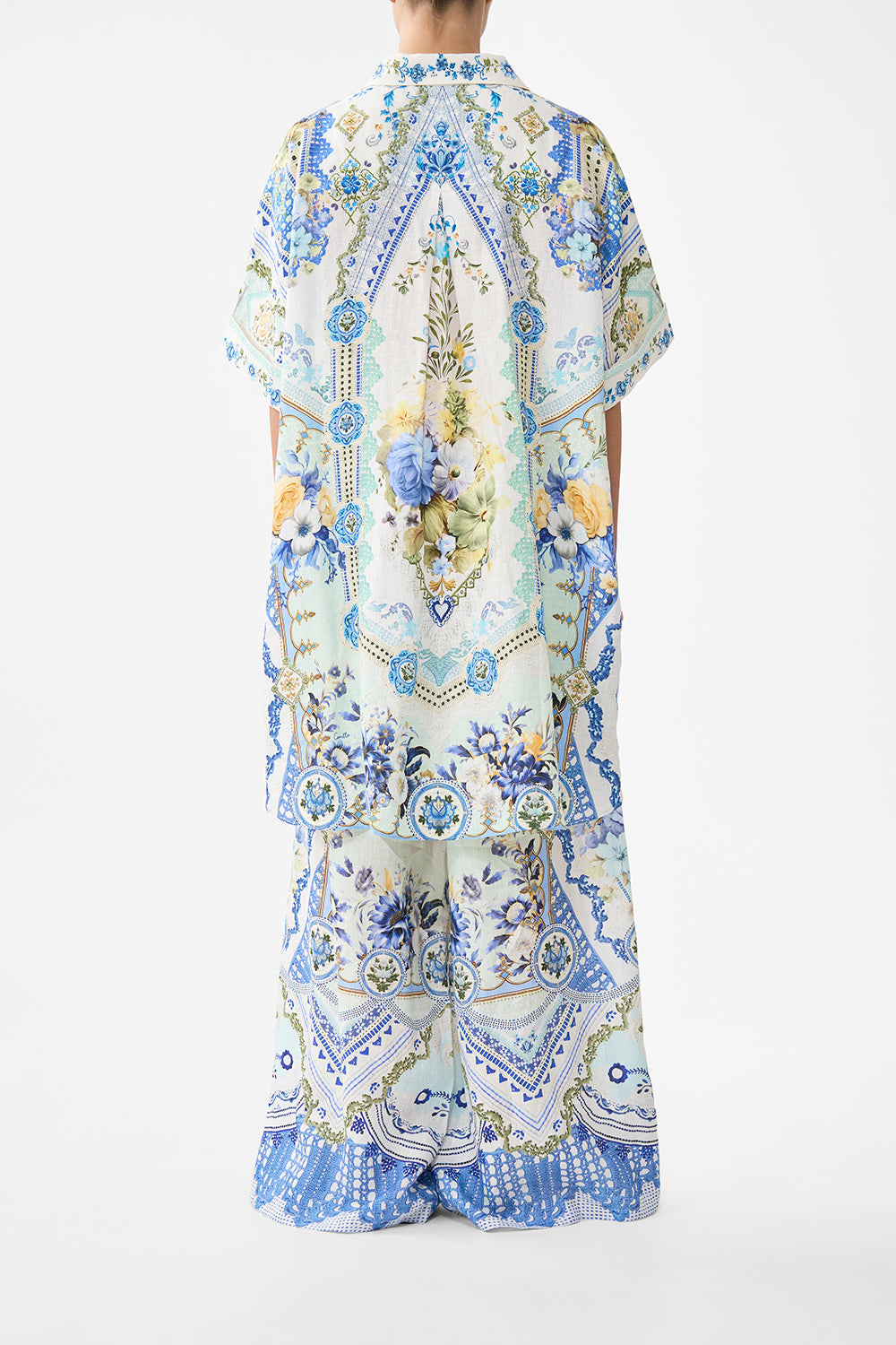 The CAMILLA BUTTON FRONT HALTER PLAYSUIT DARLING BUDS in our  print.