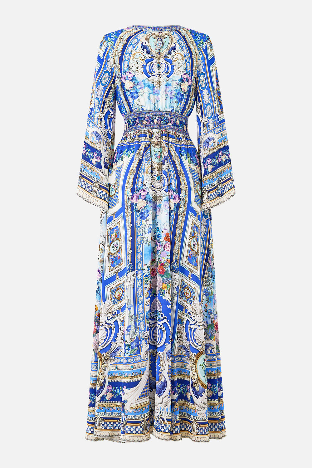 KIMONO SLEEVE DRESS WITH SHIRRING DETAIL OTTOMAN OPULENCE