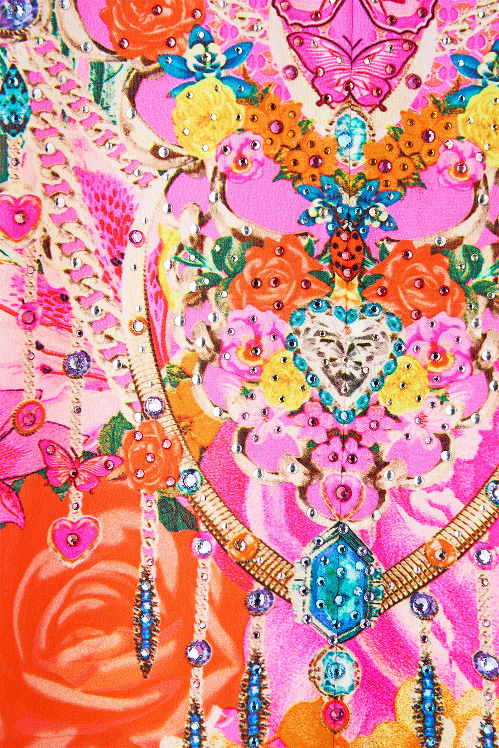 The CAMILLA CONTRAST BAND OVERSIZED HOODIE WITH POCKETS OTTOMAN OPULENCE in our  print.