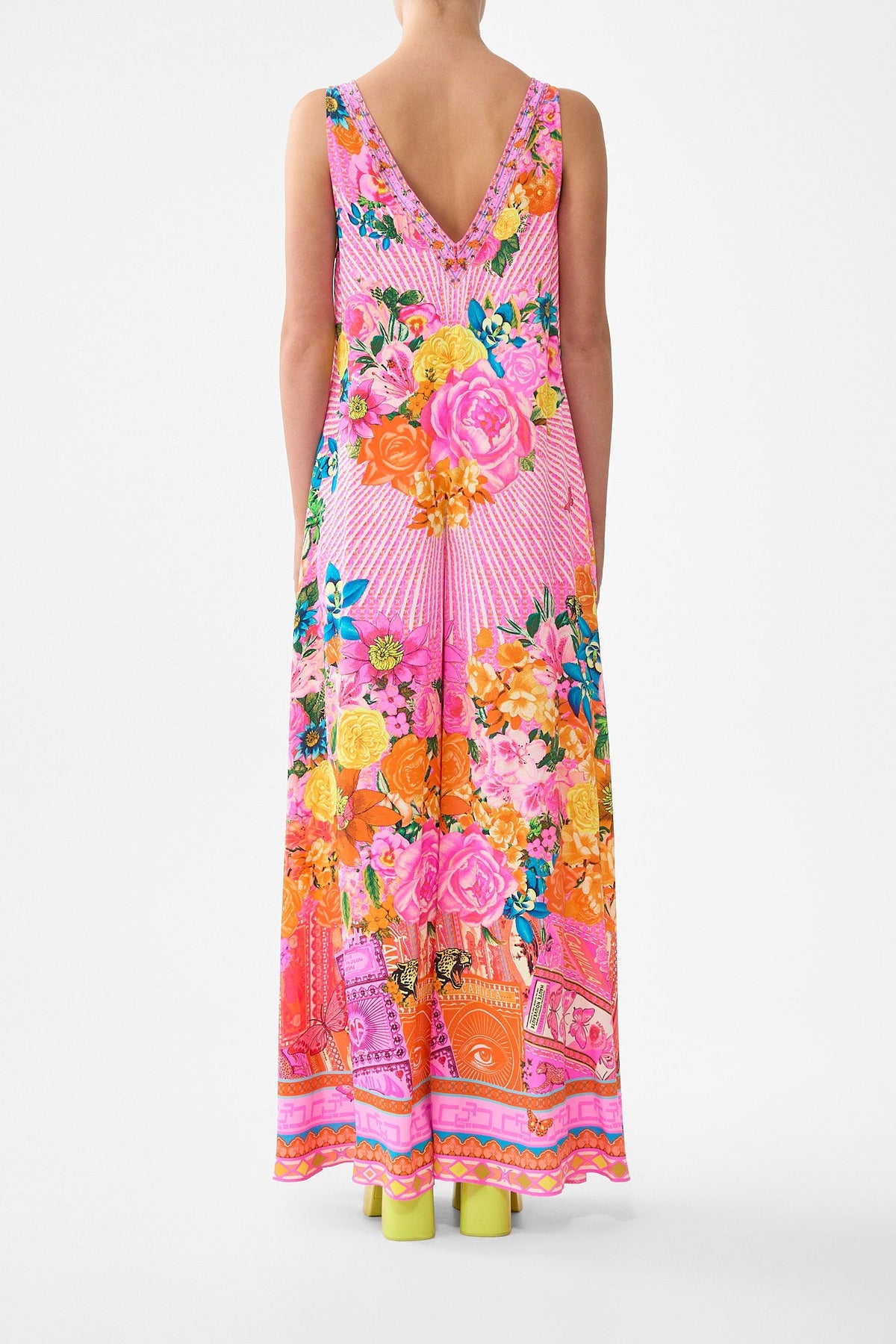 The CAMILLA v-neck flared jumpsuit from our print illustration nation