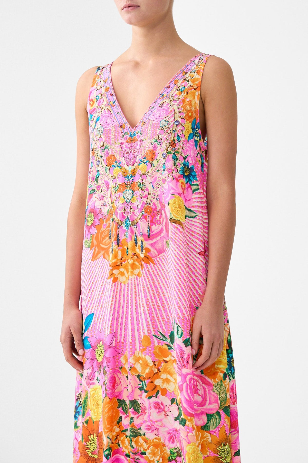 The CAMILLA v-neck flared jumpsuit from our print illustration nation
