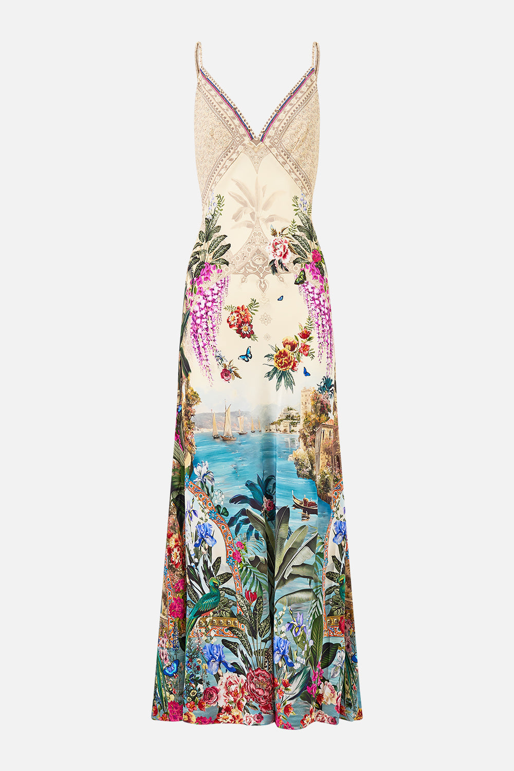 The CAMILLA PANELLED SIDE SPLIT TEE KAPADOKYA KITSCH in our  print.
