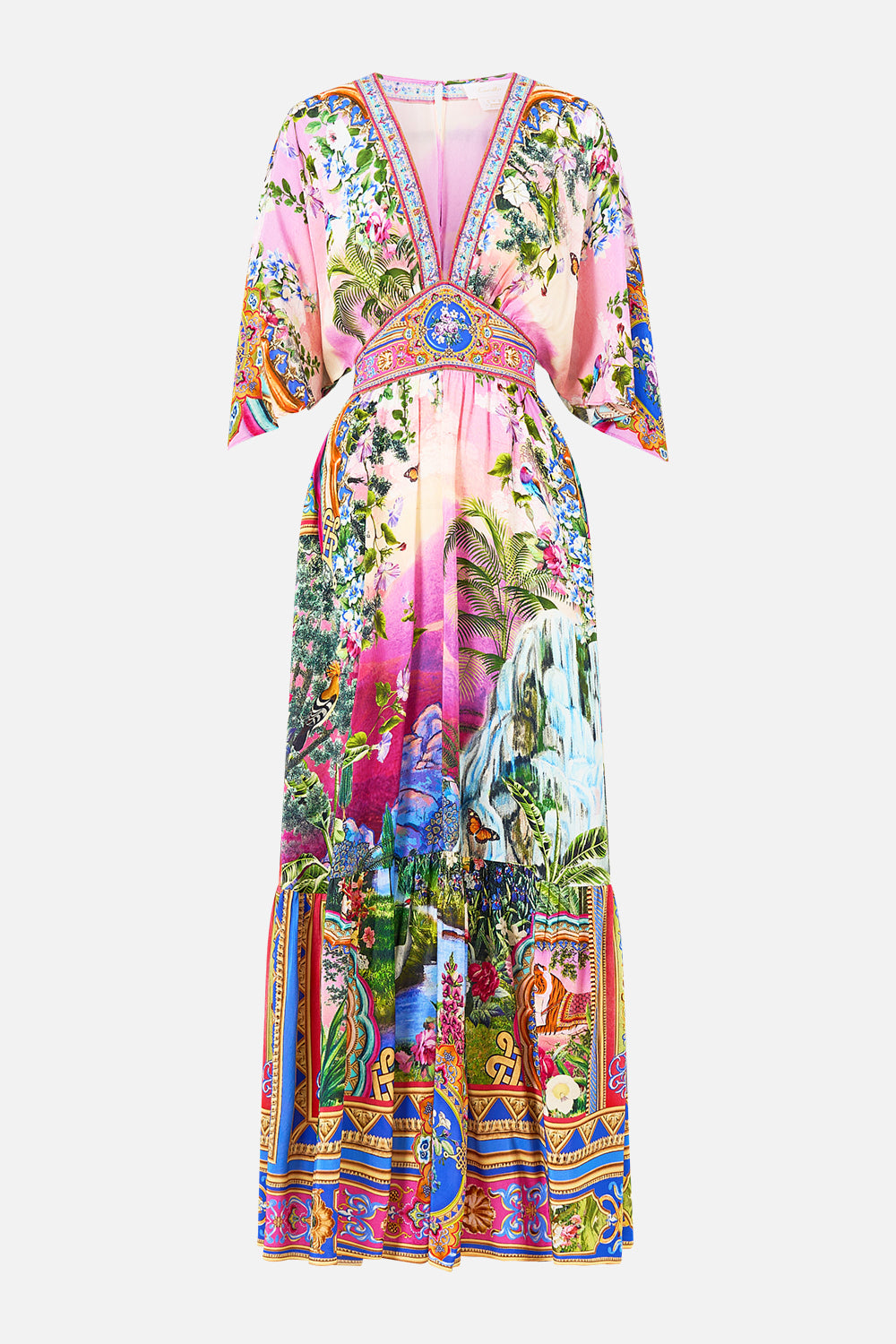 The CAMILLA CROPPED CAMP COLLAR BLOUSE KAPADOKYA KITSCH in our  print.
