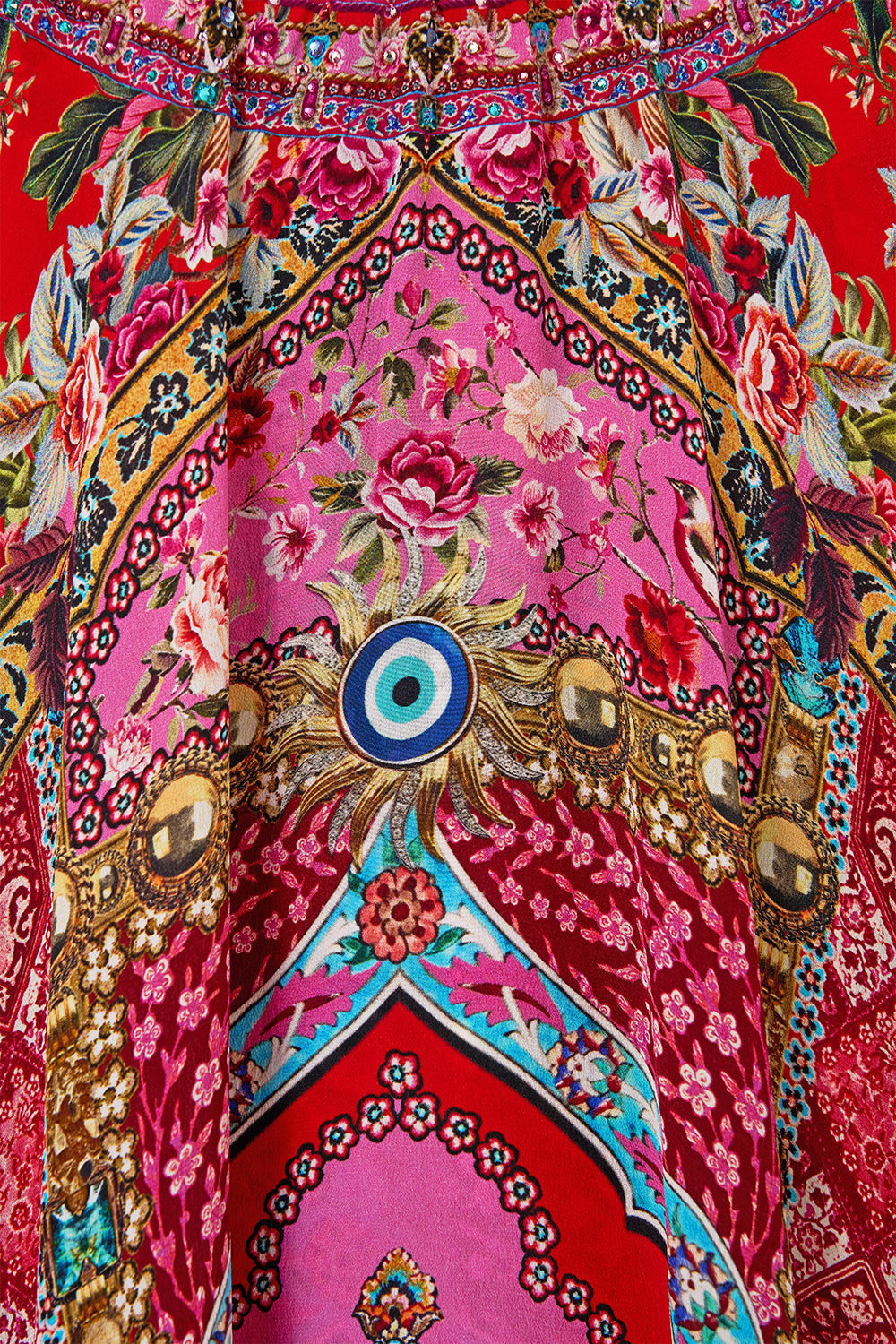 The CAMILLA BUTTON THROUGH SCARF BLOUSE ESPAÑA NIRVANA in our  print.