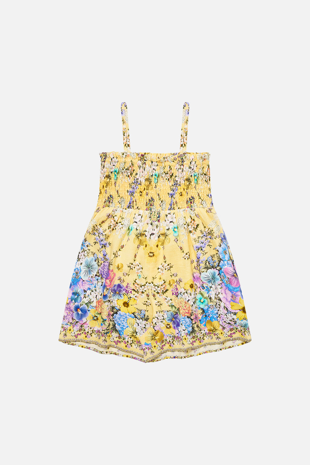 KIDS STRAPPY FLOWY PLAYSUIT W SHIRRED BODICE DARLING BUDS
