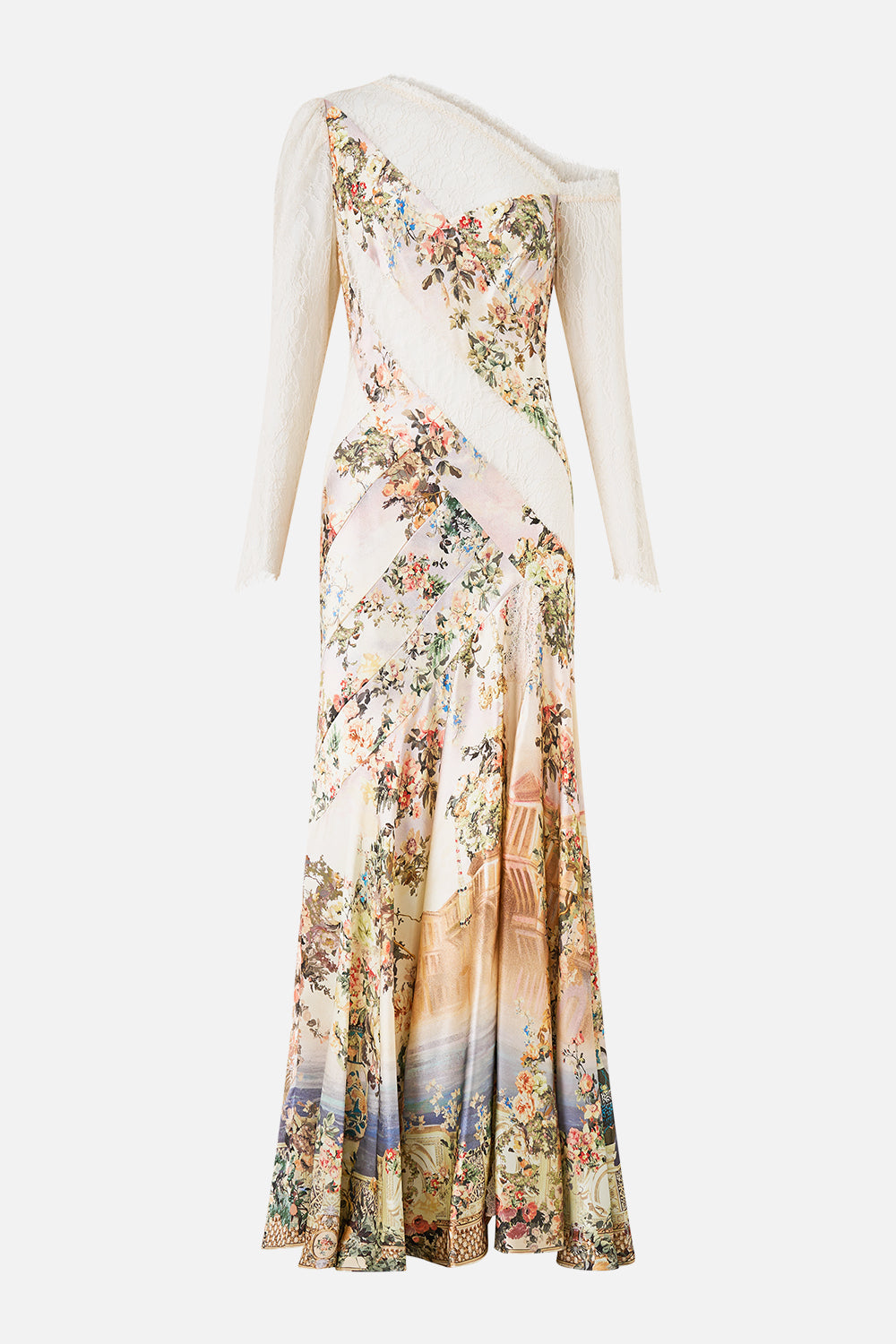 LACE SPLICE ONE SHOULDER DRESS TWILIGHT IN ISTANBUL