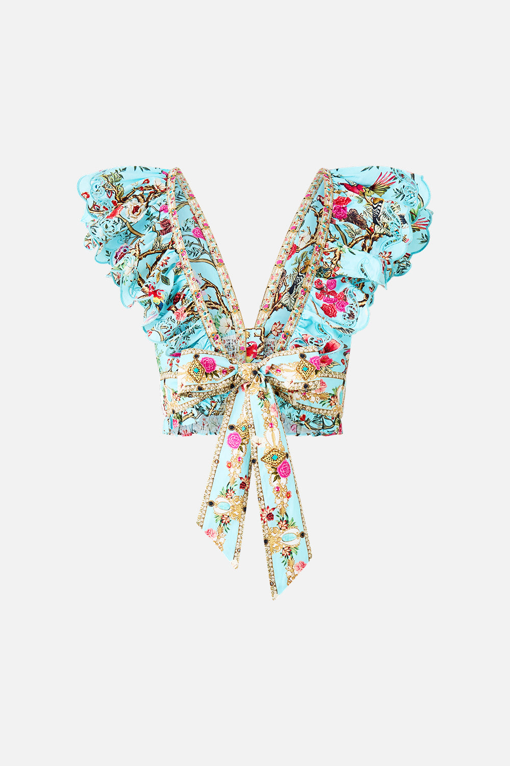 The CAMILLA SMALL CANVAS CLUTCH NAVÀS NOUVEAU in our  print.
