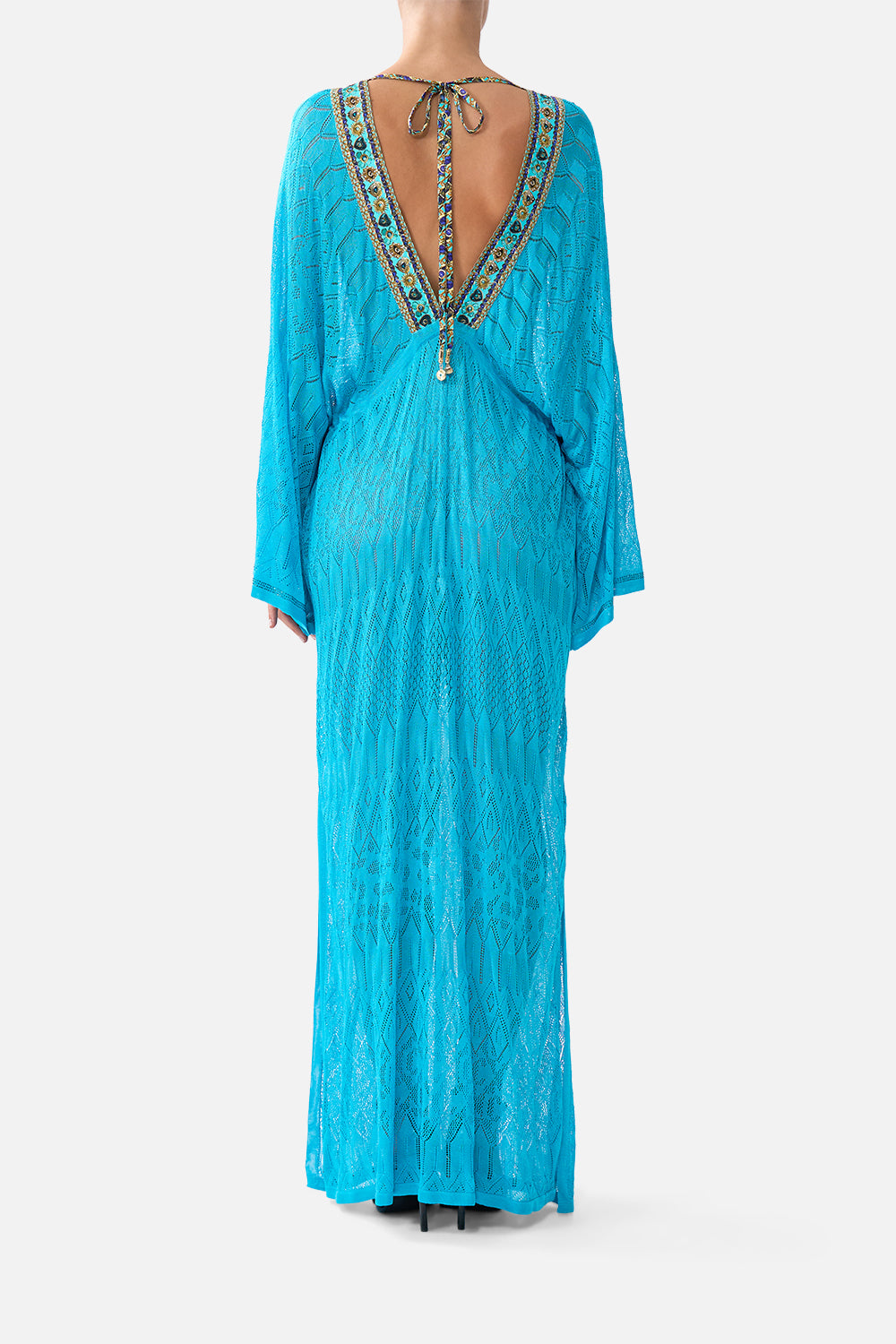 The CAMILLA V NECK ONE PIECE WITH LACE UP TIE BACK THE POTTERY PARLOUR in our  print.
