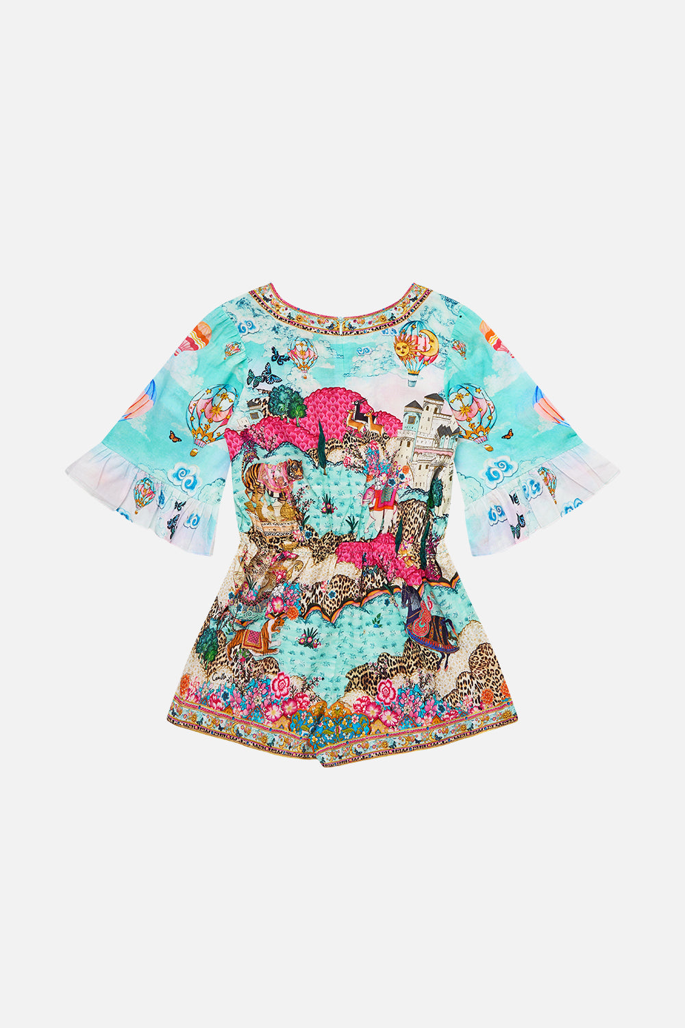 The CAMILLA WAIST TIE SHIRT DRESS DARLING BUDS in our  print.