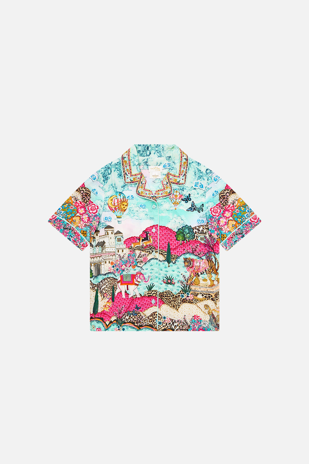 The CAMILLA TWO TIERED GATHERED RUFFLE DRESS PALATIAL PASTELS in our  print.