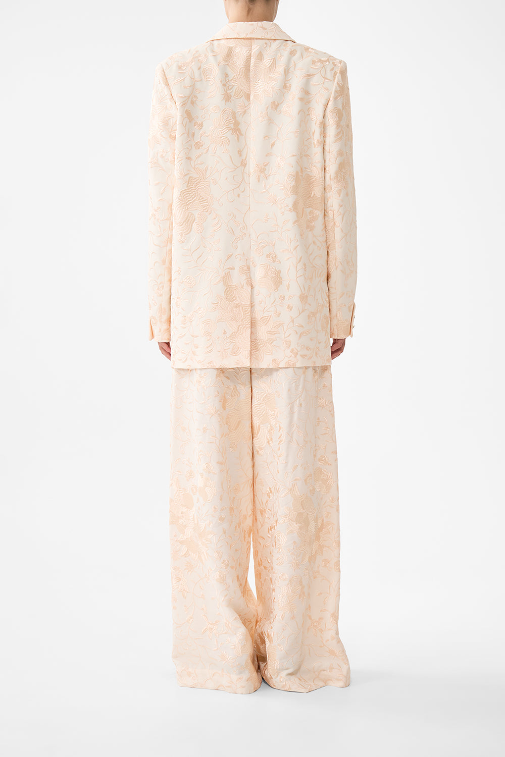 The CAMILLA TAILORED PANT WITH WAIST BUTTON DETAIL A TILED WONDERLAND in our  print.