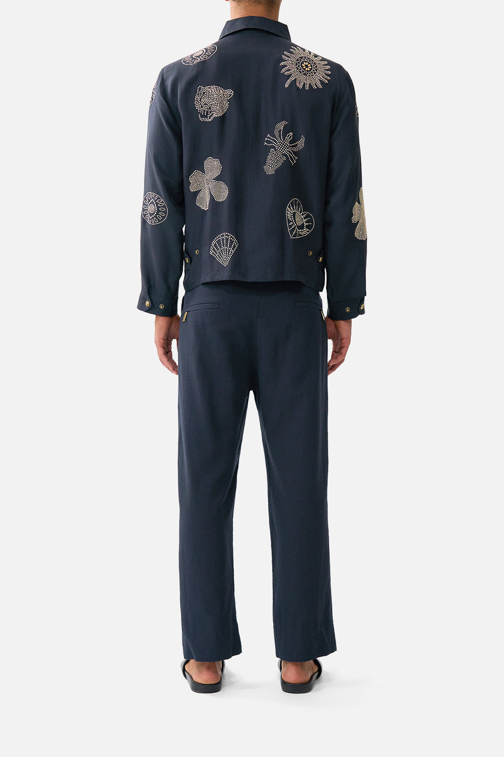 EMBELLISHED CROP ZIP THROUGH JACKET AMULETS AND ALCHEMY