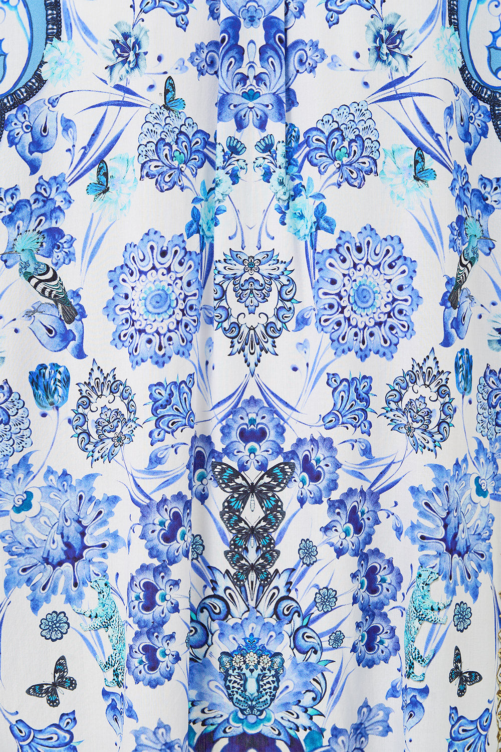 The CAMILLA SOFT THICK TIE TRI BIKINI SET WITH EYELET TRIMS SULTANAHMET SUMMER in our  print.