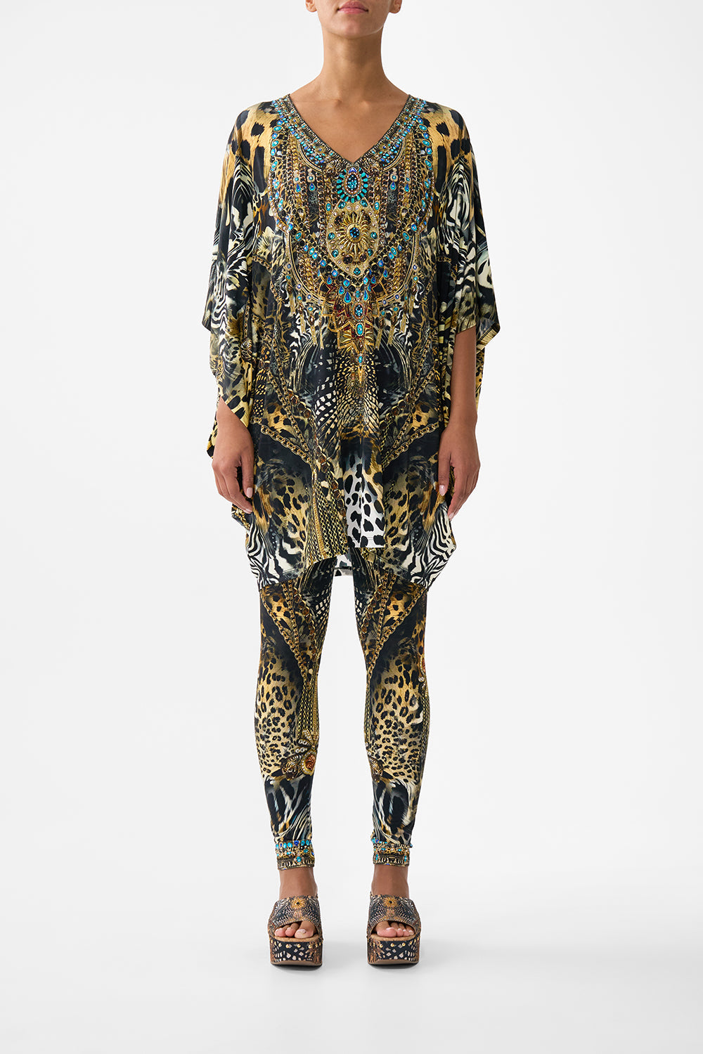 BAT SLEEVE DRESS FELINE FOLKLORE